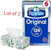 Lot of 2 Royale Original 2 Ply Facial Tissue, Soft