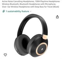 Active Noise Cancelling Headphones, 100H Playtime