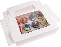 20 Pack White Cupcake Boxes with 12 Holders