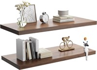 JPND Wall Shelf of Set 2, Walnut Floating S