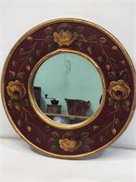 Round Wooden Decorated Mirror