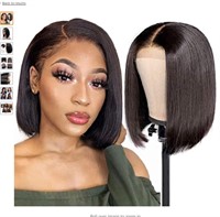 Short Straight Human Hair Bob Wigs 4x4 Lace Front