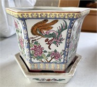 Vintage Chinese Porcelain Planter in Garage