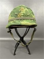 WWII U.S. M1 Helmet, Camouflage Cover, & Insert