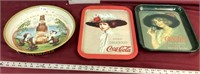 Vintage Advertising Trays, Stegmaier Beer, Coca-