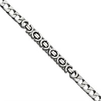 Sterling Silver Men's Fancy Link Bracelet