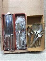BOX OF OLD FLATWARE BOX OF OLD FLATWARE