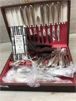 VARIOUS ROGERS FLATWARE AND CASE (SOME MAY BE SILV