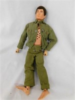 1964 G.I. Joe fuzzy head in green jacket & pants