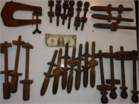 36 Antique Wooden Violin Making Clamps