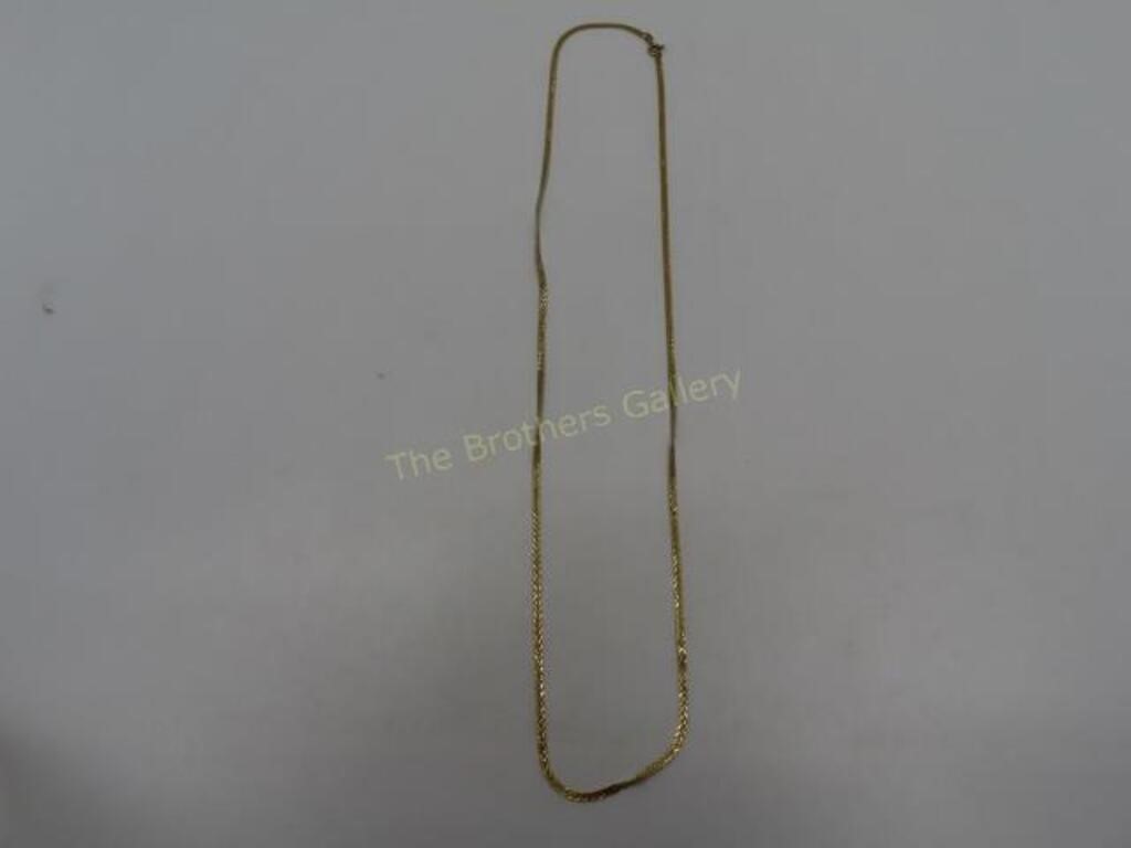 14K Herringbone Necklace, 4.4g - 24" Long