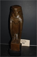 Salvador Dali Bronze Owl Statue On Marble Base