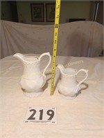 Milk Colored Pitcher and Creamer