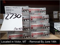 LOT, (160) ROUNDS OF WINCHESTER SUPER X 243 WIN
