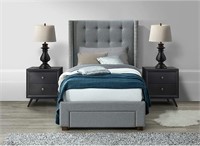 Tufted Upholstered Storage Bed Frame, Twin