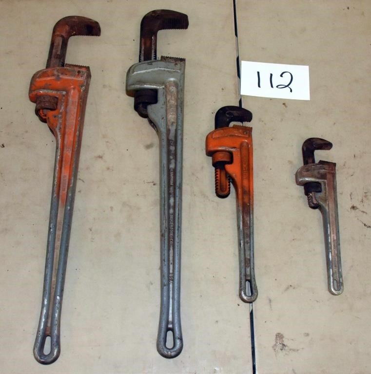 (4) Rigid Aluminum Pipe Wrenches