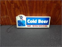 Pabst Blue Ribbon Cold Beer Light up Sign-Clock