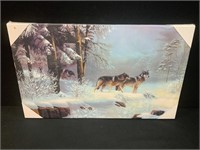 Winter Wolf Light Up Canvas-NIB