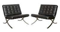 Mies van der Rohe Barcelona Style Chairs, Pair