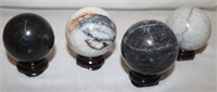 4) 2.5" Marble Ball w/ Stands