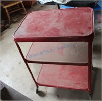 Red rolling cart