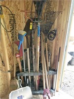 Yard Tools, Large Assortment & Rack