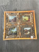 Vintage Set of 4 Silk Wall Plaques