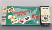 Geography Game & English Flash Cards -Vintage