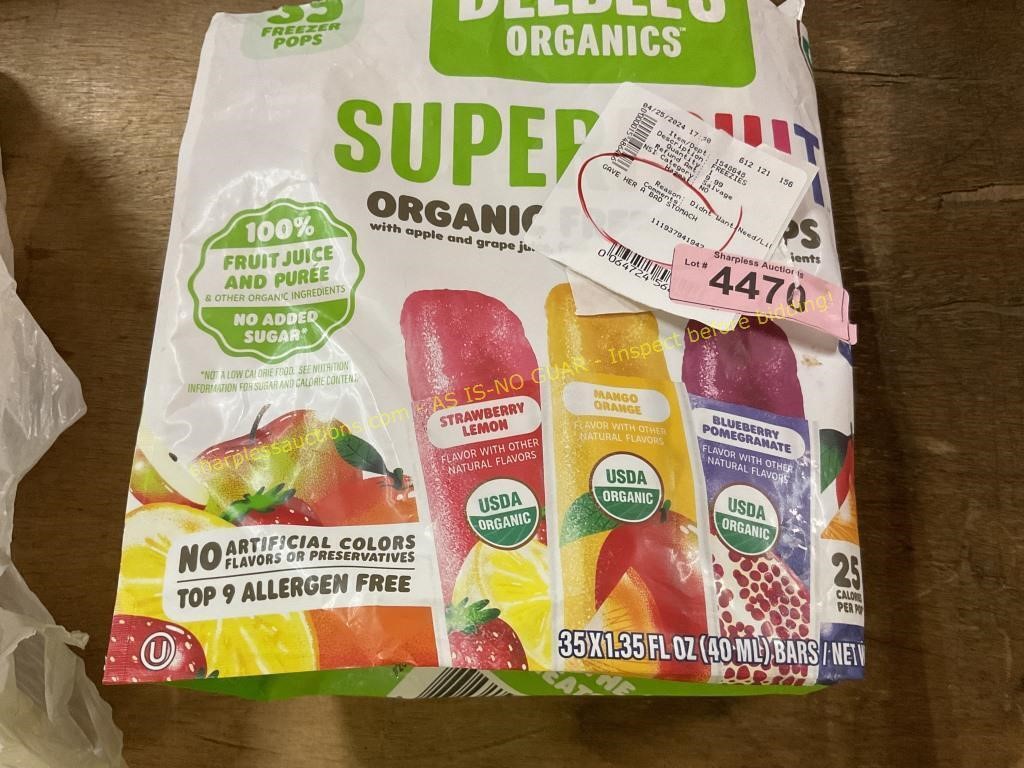 Deebee’s organic Suoerfruit freeze pops