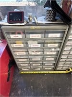 18 Drawer Cabinet w/ Contents Plastic