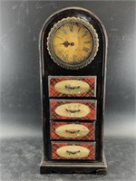 Jewelry clock with 4 small drawers, missing minute