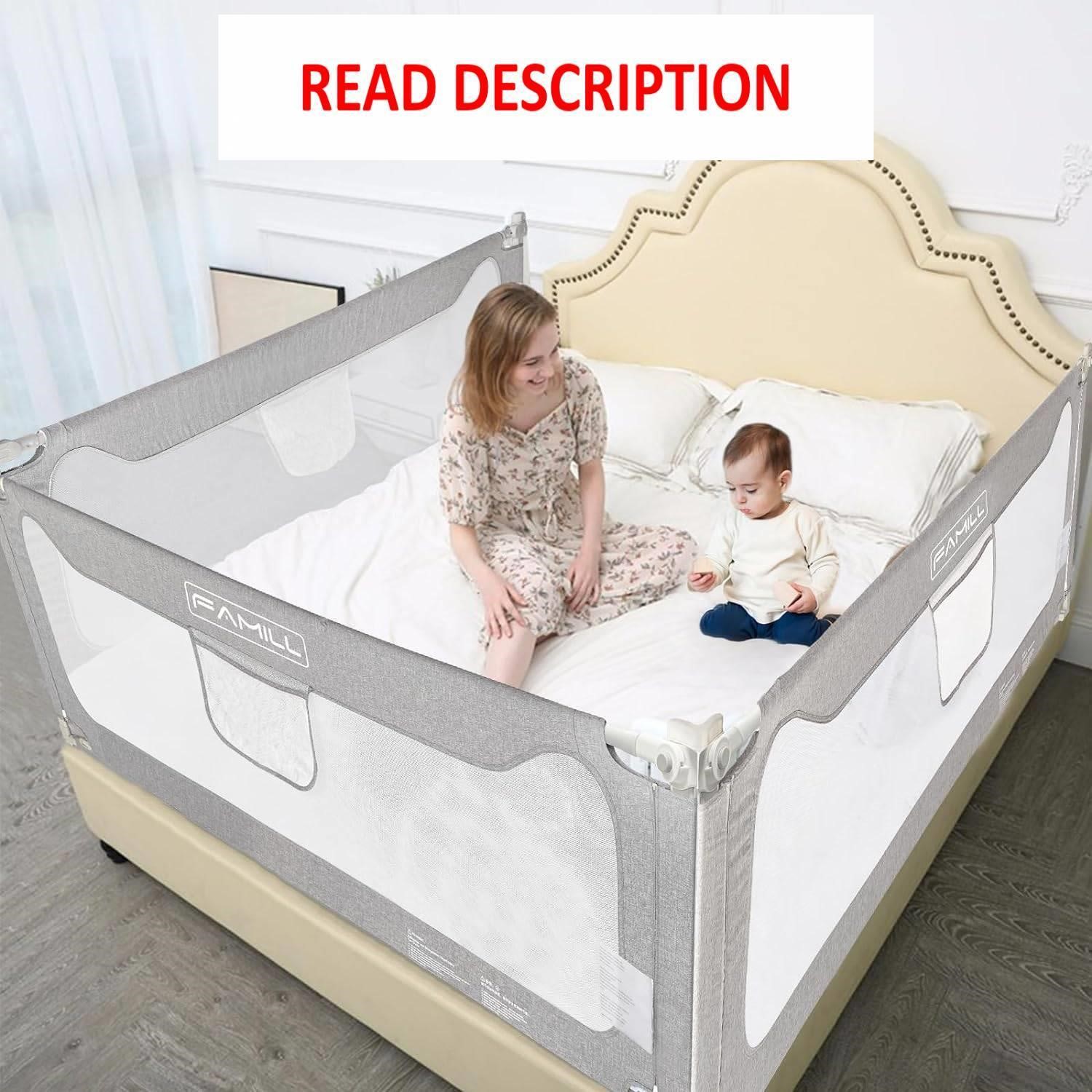 Bed Rail for Toddlers  Grey  60inch