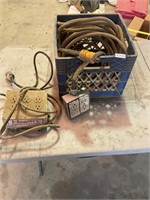 Crate with Heavy Ext cords and plugs