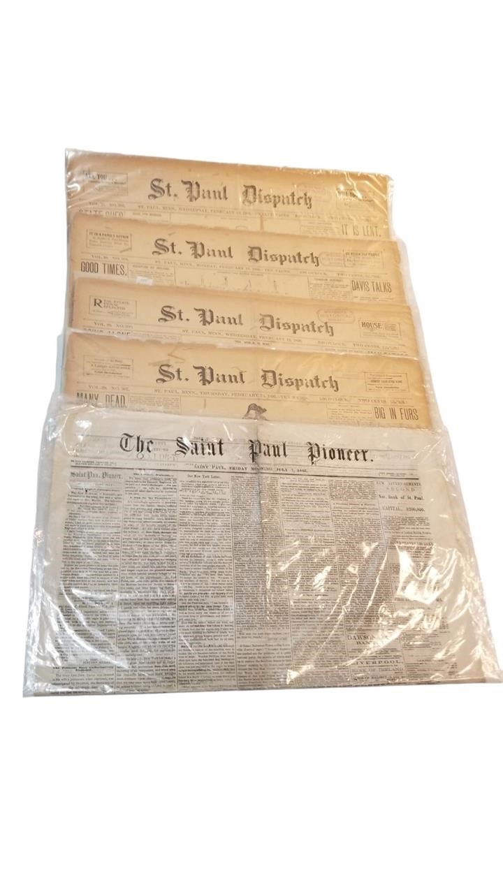 1865, 1896 St Paul Newspapers