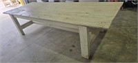 Handmade Farm Table Off White, Measures 122" Long,