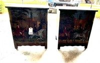 PAIR OF HORSE THEMED SMALL CABINETS