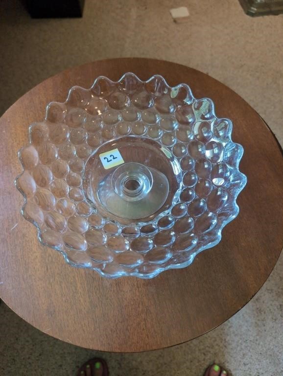 Indiana Bubble glass bowl on stand vintage