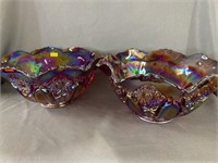 (2) Contemporary Art Glass Center Bowls