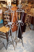 Pair of Metal Candlestands