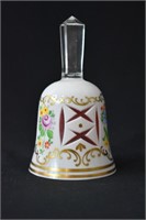 Bohemian Glass White Cut To Ruby Dinner Bell