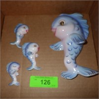 VINTAGE LEFTON FISH FAMILY WALL PLAQUES