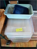 LARGE CLEAR SHALLOW CONTAINERS