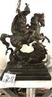 Saint George Dragon Slayer Bronze Sculpture on