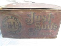 Antique Just Suits Cut Plug Tin Box
