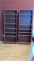 2) Bookshelves Painted Brown 27"x10.5"x72"