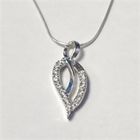 $120 Silver Cz 16" Necklace