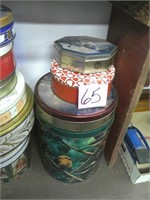 (4) Decorative Tin Containers