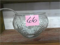 Glass Punch Bowl w/Plastic Ladle