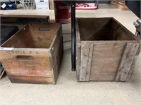 (2) Wooden Beverage Crates