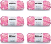 Bernat Handicrafter Cotton Pink Stripes Yarn 6pk,